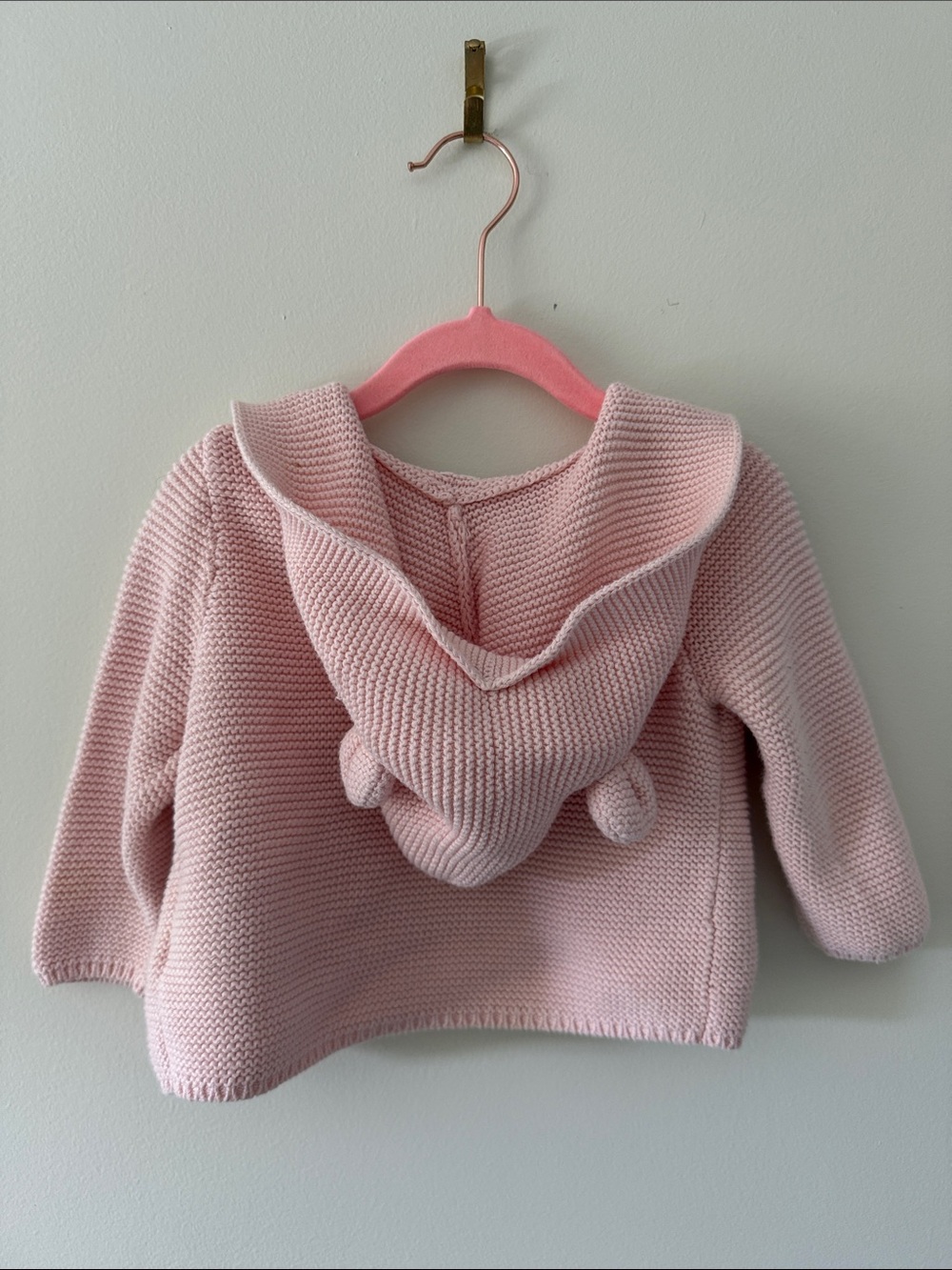GAP Light Pink Knit Hooded Baby Jacket - Picture 4 of 5